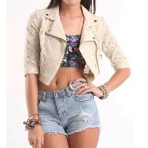 Kierra Laced Moto Cropped Jacket